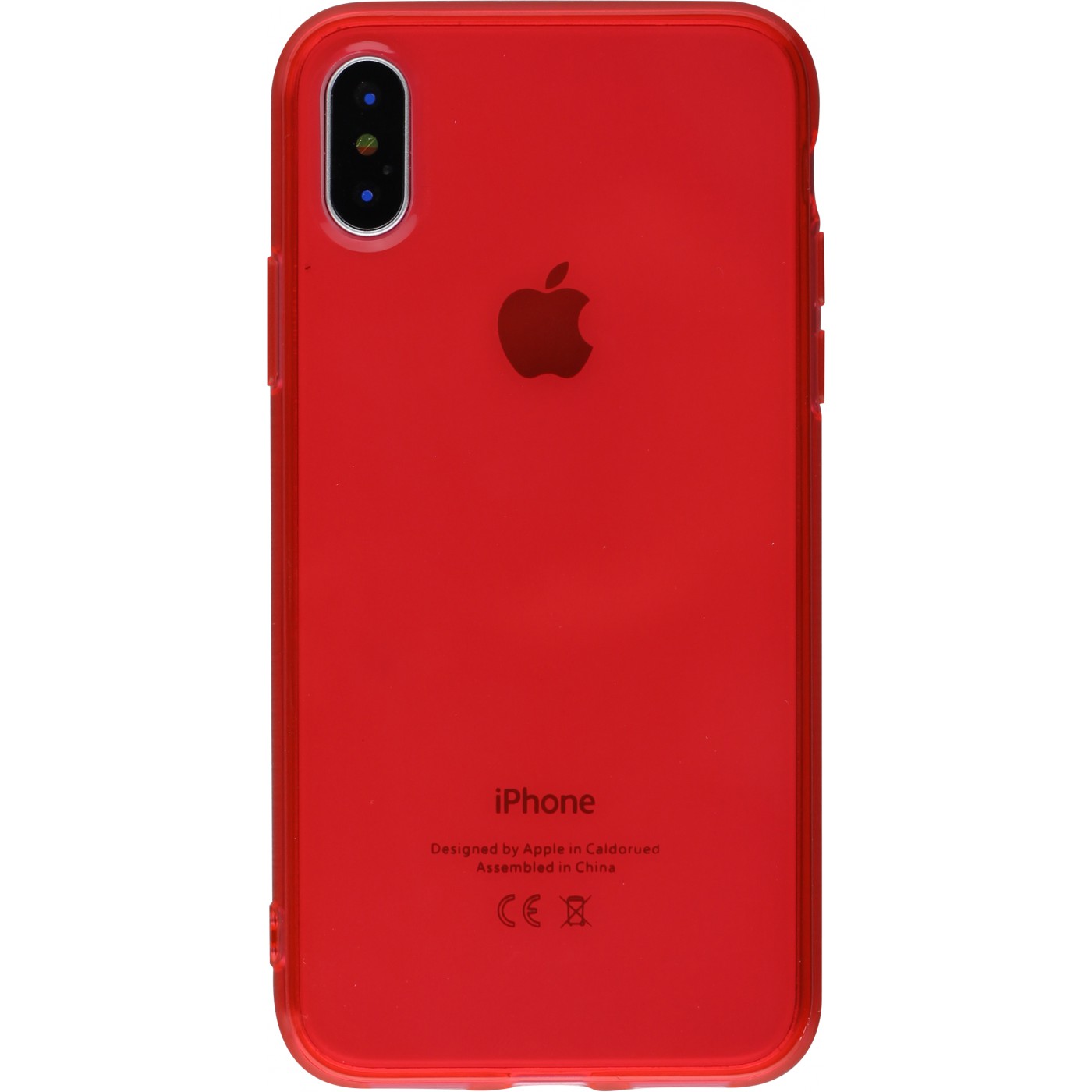 coque iphone xr rouge transparente