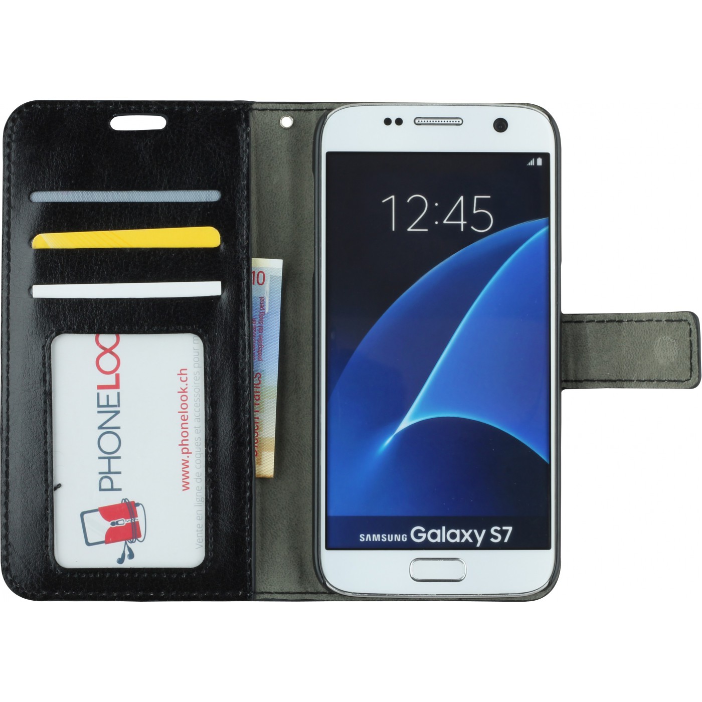 Hülle Samsung Galaxy S7 Premium Flip schwarz