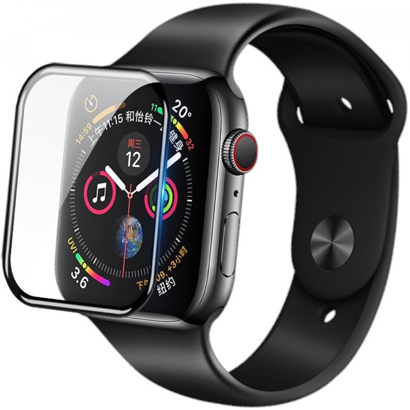 Schutzglas 3D Tempered Glass schwarz Apple Watch 40mm