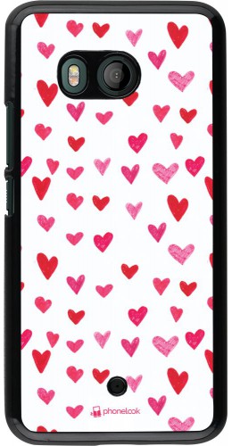 Coque HTC U11 - Valentine 2022 Many pink hearts