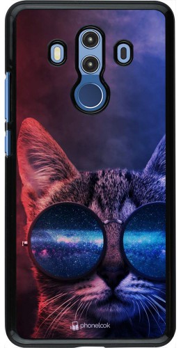 Coque Huawei Mate 10 Pro - Red Blue Cat Glasses