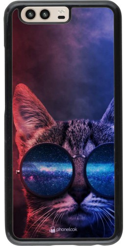 Coque Huawei P10 - Red Blue Cat Glasses