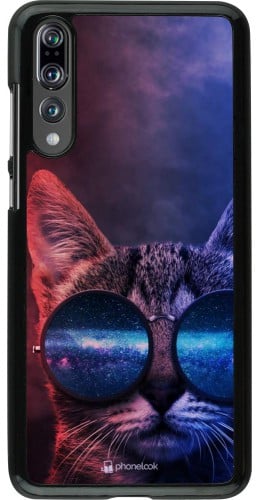 Coque Huawei P20 Pro - Red Blue Cat Glasses