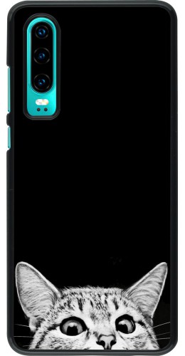 Coque Huawei P30 - Cat Looking Up Black