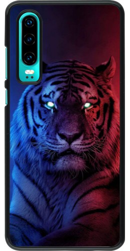 Coque Huawei P30 - Tiger Blue Red