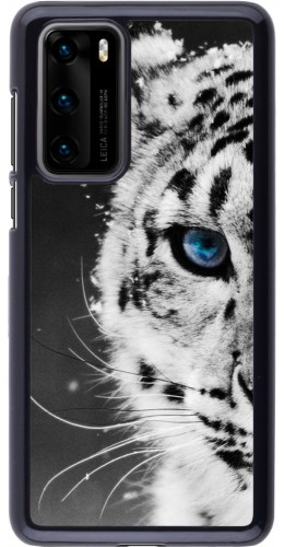 Coque Huawei P40 - White tiger blue eye