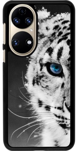 Coque Huawei P50 - White tiger blue eye