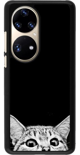 Coque Huawei P50 Pro - Cat Looking Up Black
