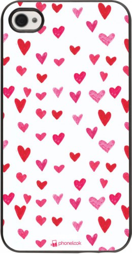 Coque iPhone 4/4s - Valentine 2022 Many pink hearts