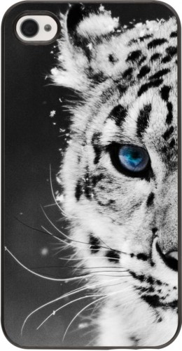 Coque iPhone 4/4s - White tiger blue eye