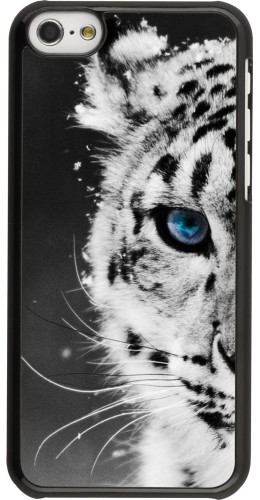 Coque iPhone 5c - White tiger blue eye