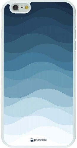 Coque iPhone 6 Plus / 6s Plus - Silicone rigide blanc Flat Blue Waves