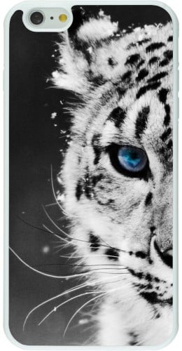 Coque iPhone 6 Plus / 6s Plus - Silicone rigide blanc White tiger blue eye