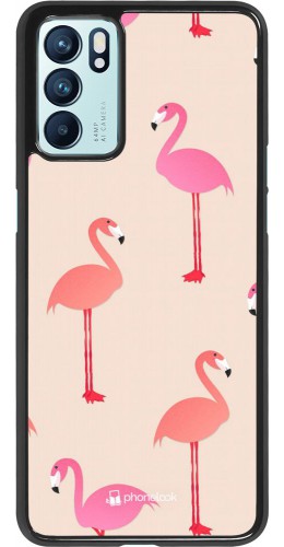 Coque Oppo Reno6 5G - Pink Flamingos Pattern