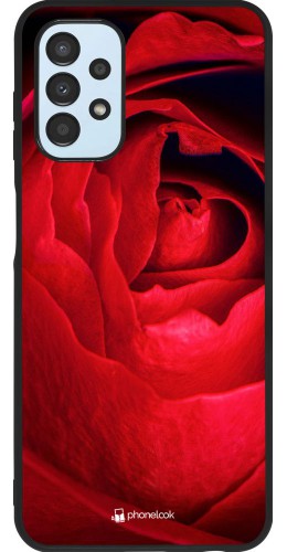 Coque Samsung Galaxy A13 - Silicone rigide noir Valentine 2022 Rose