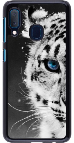 Coque Samsung Galaxy A20e - White tiger blue eye