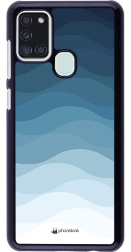 Coque Samsung Galaxy A21s - Flat Blue Waves