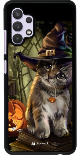 Coque Samsung Galaxy A32 - Halloween 21 Witch cat