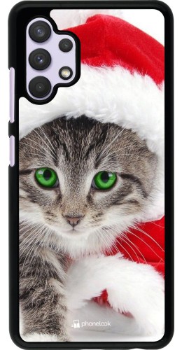 Coque Samsung Galaxy A32 - Christmas 21 Real Cat