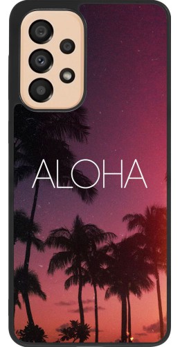 Coque Samsung Galaxy A33 5G - Silicone rigide noir Aloha Sunset Palms