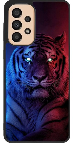 Coque Samsung Galaxy A33 5G - Silicone rigide noir Tiger Blue Red
