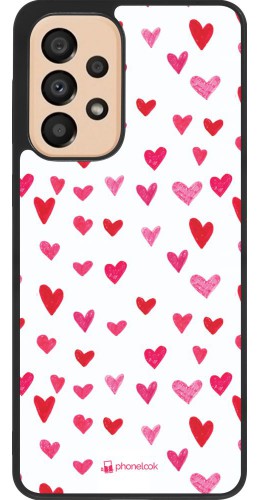 Coque Samsung Galaxy A33 5G - Silicone rigide noir Valentine 2022 Many pink hearts