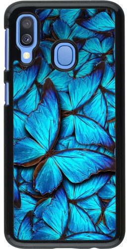Coque Samsung Galaxy A40 - Papillon - Bleu