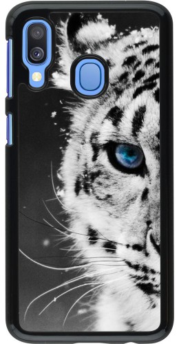 Coque Samsung Galaxy A40 - White tiger blue eye