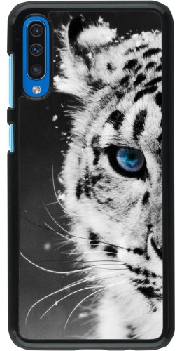 Coque Samsung Galaxy A50 - White tiger blue eye