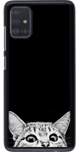 Coque Samsung Galaxy A51 - Cat Looking Up Black