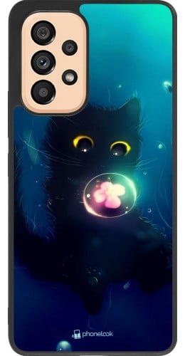 Coque Samsung Galaxy A53 5G - Silicone rigide noir Cute Cat Bubble