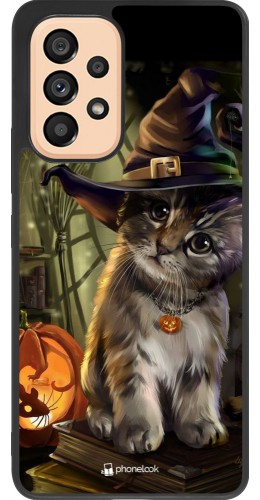 Coque Samsung Galaxy A53 5G - Silicone rigide noir Halloween 21 Witch cat