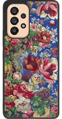 Coque Samsung Galaxy A53 5G - Silicone rigide noir Vintage Art Flowers