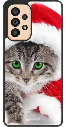 Coque Samsung Galaxy A53 5G - Silicone rigide noir Christmas 21 Real Cat
