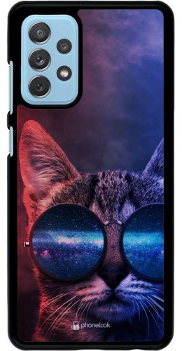 Coque Samsung Galaxy A72 - Red Blue Cat Glasses