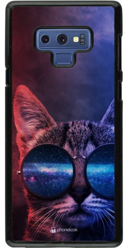 Coque Samsung Galaxy Note9 - Red Blue Cat Glasses