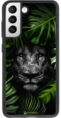 Coque Samsung Galaxy S21 FE 5G - Silicone rigide noir Forest Lion