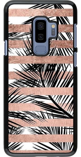 Coque Samsung Galaxy S9+ - Palm trees gold stripes