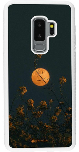 Coque Samsung Galaxy S9+ - Silicone rigide blanc Moon Flowers