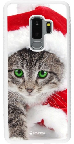 Coque Samsung Galaxy S9+ - Silicone rigide blanc Christmas 21 Real Cat