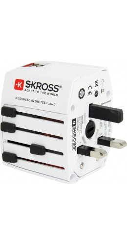 SKROSS Universal Adaptateur secteur - Multi-adaptateur de voyage Europe / USA / UK / Australie