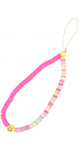 Bijou de téléphone universel / Pendentif bracelet à charms - N°67 - Emoji pink dream