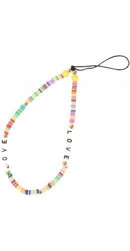 Bijou de téléphone universel / Pendentif bracelet à charms - N°68 - LOVE Rainbow burst