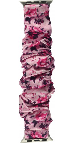 Bracelet tissu chouchous fleurs rose - Apple Watch 38mm / 40mm