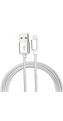Câble iPhone (1.5 m) Lightning vers USB-A - Nylon metal argent