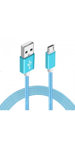 Câble chargeur (1 m) USB-C vers USB-A - Nylon metal bleu