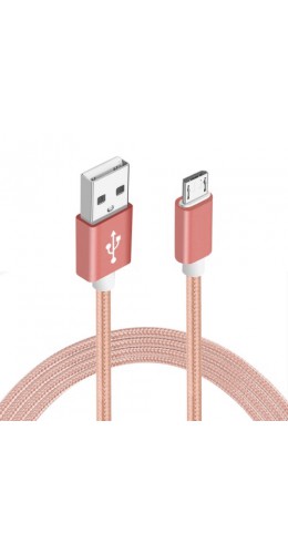 Câble chargeur (1 m) USB-C vers USB-A - Nylon metal rose