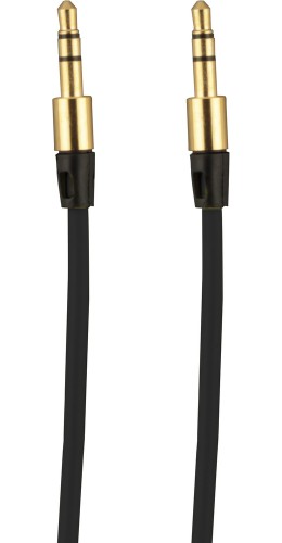 Câble stéréo double connexion AUX 3,5 mm - fiche audio + 1 mètre - Noir
