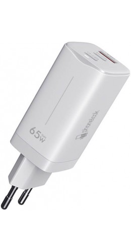 Chargeur secteur GaN 65W 2x USB-C et 1x USB-A (Power Delivery) - PhoneLook blanc