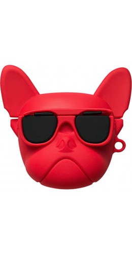 Coque AirPods Pro - Bulldog lunette de soleil - Rouge